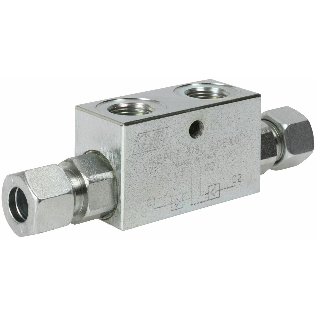 KAKSOISLUKKOVENTTIILI 3/8 VBPDE-L L12 PUTKILIITIN