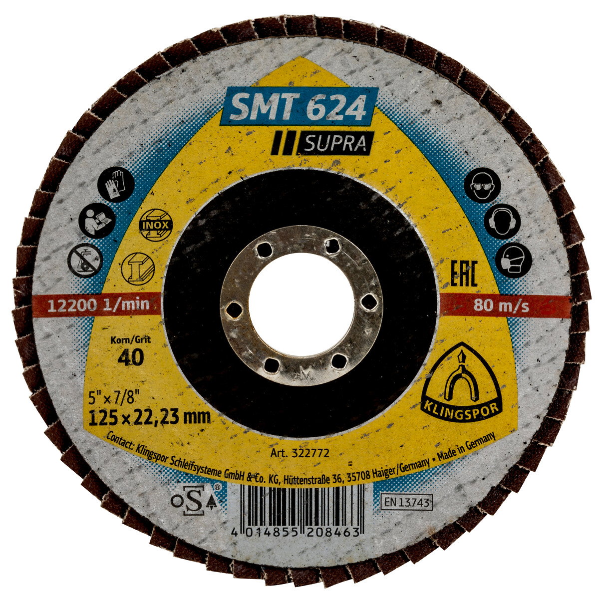 LAMELLILAIKKA 125MM G40 SMT624