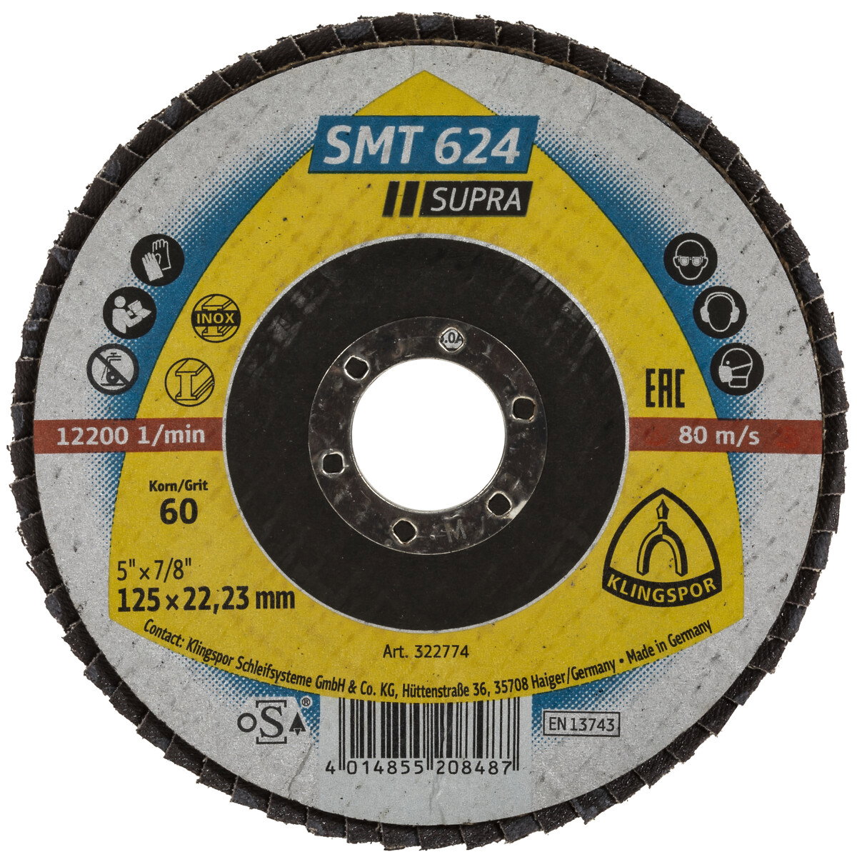 LAMELLILAIKKA 125MM G60 SMT624