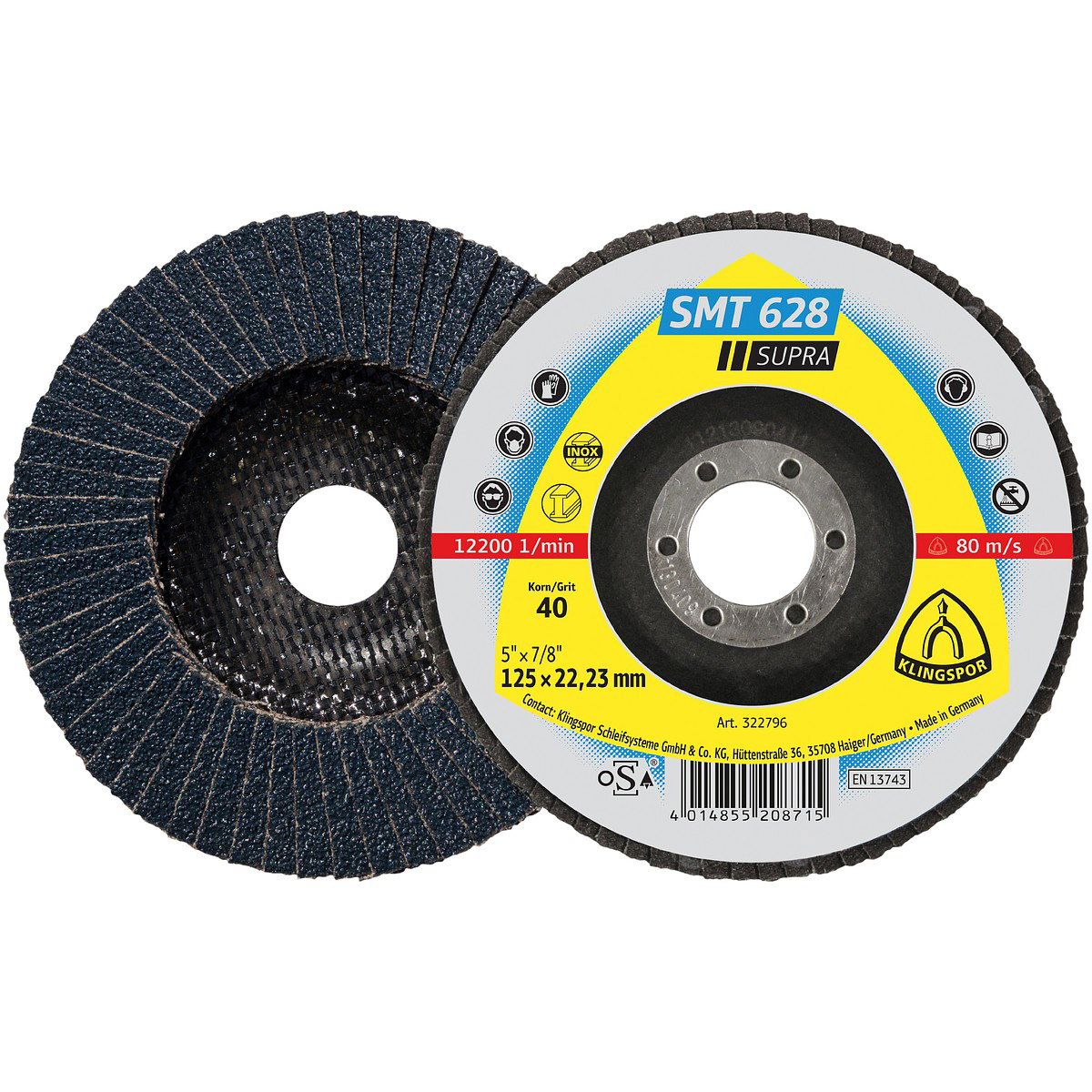 LAMELLILAIKKA 125MM  SMT628 G40 SUORA