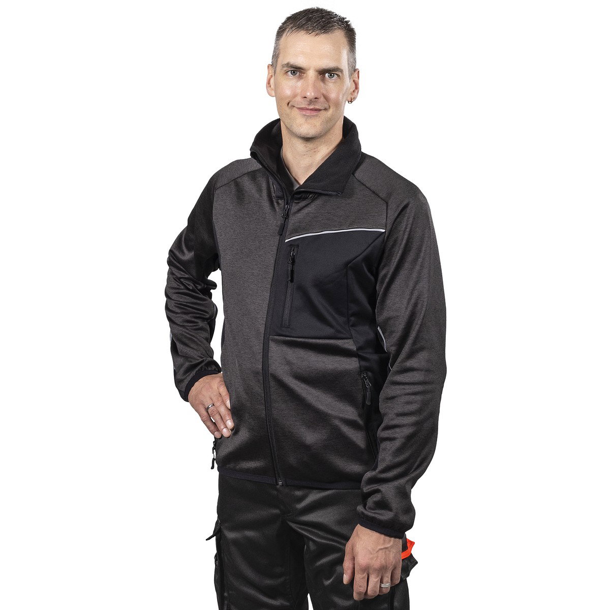 FLEECE TAKKI STRETCH 3XL CAYDEN T.HARMAA/MUSTA