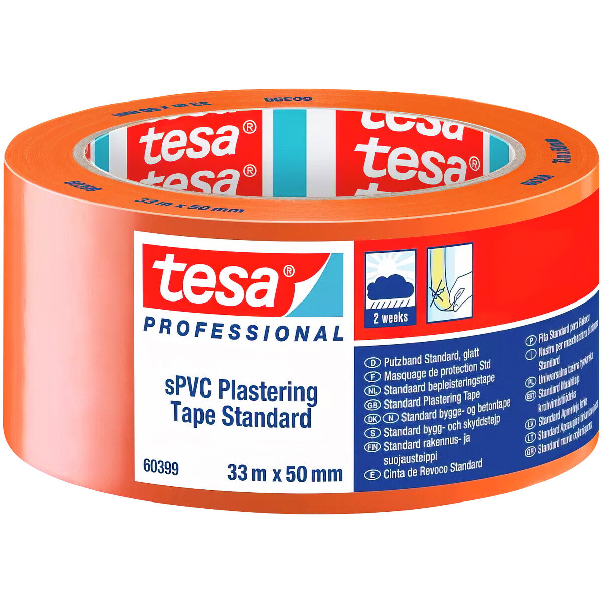 RAKENNUSTEIPPI PVC ORANSSI 33M / 50MM 60399